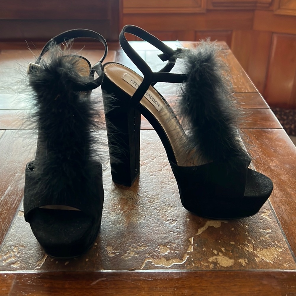 Steve Madden Suede & Fur High Heels